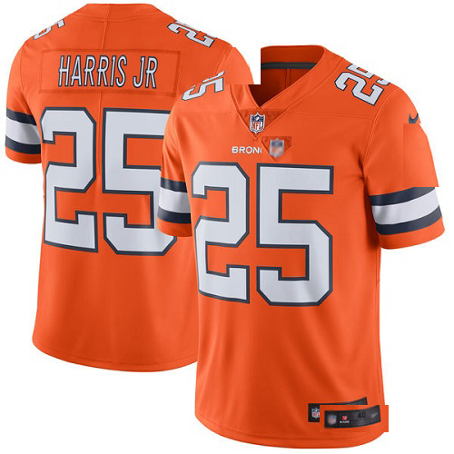 Men Denver Broncos #25 Chris Harris Jr Limited Orange Rush Vapor Untouchable Football NFL Jersey